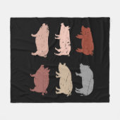 Retro Varkensliefhebber Boerderijdieren Varkens  V Fleece Deken (Voorkant (Horizontaal))