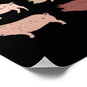 Retro Varkensliefhebber Boerderijdieren Varkens  V Poster (Hoek)