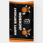 Retro Varsity Basketbal Verjaardags Welkomstbanner Spandoek (Verticaal)