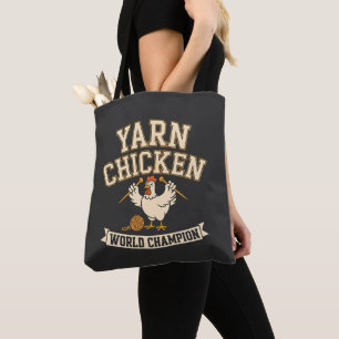 Retro Varsity Garent Kippen Kampioen Projecttas Tote Bag