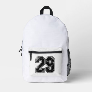 Retro Varsity Nummer 29 Sport Grafisch – Gedistres Bedrukte Rugzak
