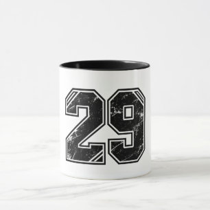 Retro Varsity Nummer 29 Sport Grafisch – Gedistres Mok