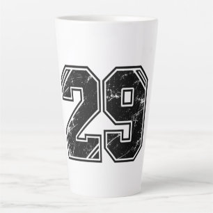 Retro Varsity Nummer 29 Sport Grafisch – Latte Mok