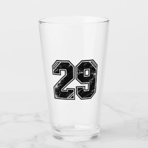 Retro Varsity Nummer 29 Sport Grafisch – Latte Mok Glas