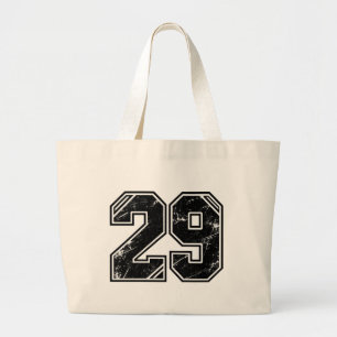 Retro Varsity Nummer 29 Sport Grafisch – Latte Mok Grote Tote Bag