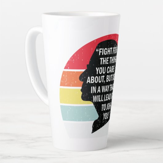 Retro vecht voor de dingen waar je om geeft latte mok (Linkerhoek)