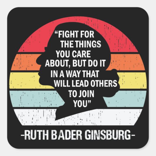 Retro Vecht voor de dingen waar je om geeft Vierkante Sticker (Voorkant)