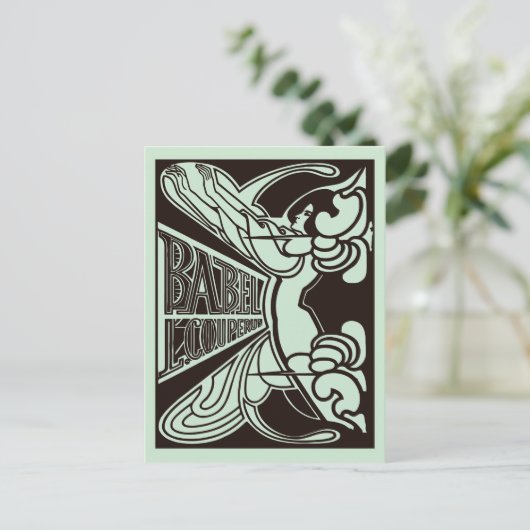 Retro vector art nouveau Babel Jan Toorop stijl Briefkaart (Staand voorkant)