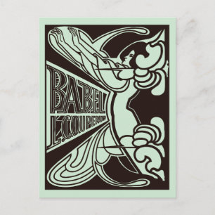 Retro vector art nouveau Babel Jan Toorop stijl Briefkaart