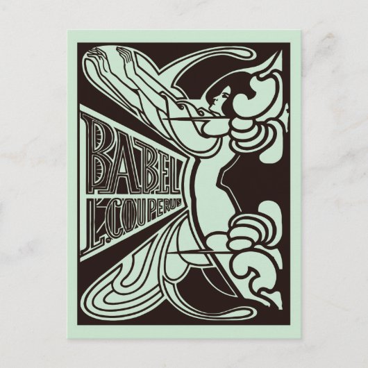 Retro vector art nouveau Babel Jan Toorop stijl Briefkaart (Voorkant)