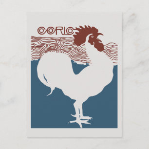 Retro vectorart nouveau French magazine cover Briefkaart