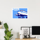 Retro vectorkunst van Sabena Airlines Poster (Thuiskantoor)