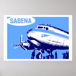 Retro vectorkunst van Sabena Airlines Poster