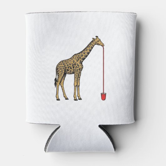 Retro Vectorontwerp van Giraffe Drankriet_1 Blikjeskoeler (Voorkant)