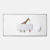 Retro Vectorontwerp van Giraffe Drankriet_1 Bureaumat (Keyboard & Muis)