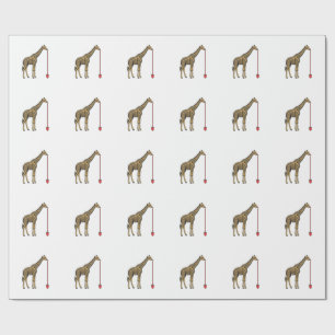 Retro Vectorontwerp van Giraffe Drankriet_1 Cadeaupapier