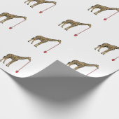 Retro Vectorontwerp van Giraffe Drankriet_1 Cadeaupapier (Hoek)