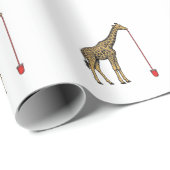 Retro Vectorontwerp van Giraffe Drankriet_1 Cadeaupapier (Rol Hoek)