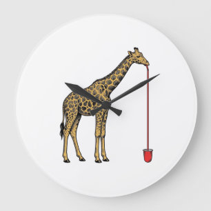 Retro Vectorontwerp van Giraffe Drankriet_1 Grote Klok
