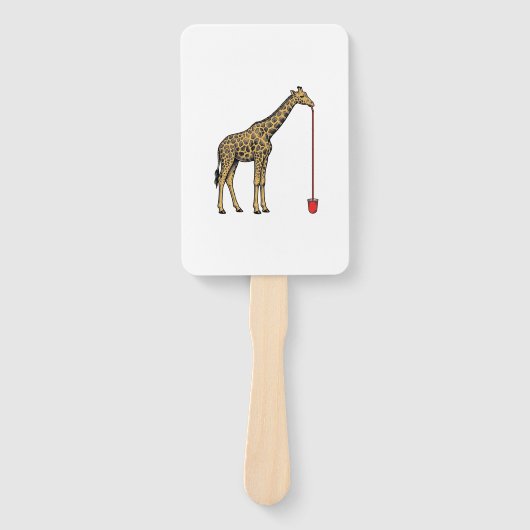 Retro Vectorontwerp van Giraffe Drankriet_1 Handwaaier (Voorkant)