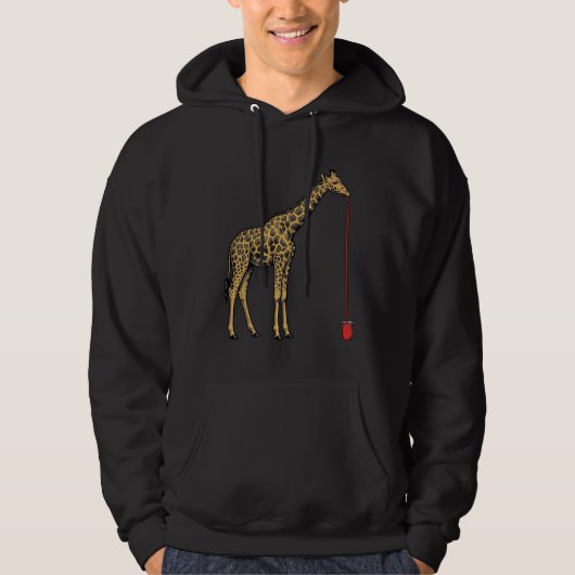 Retro Vectorontwerp van Giraffe Drankriet_1 Hoodie (Voorkant)