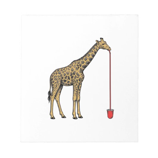 Retro Vectorontwerp van Giraffe Drankriet_1 Notitieblok (Voorkant)