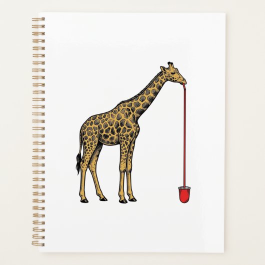 Retro Vectorontwerp van Giraffe Drankriet_1 Planner (Voorkant)