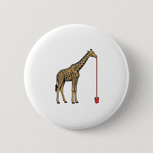 Retro Vectorontwerp van Giraffe Drankriet_1 Ronde Button 5,7 Cm (Voorkant)