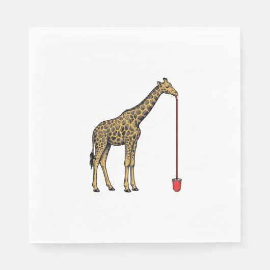 Retro Vectorontwerp van Giraffe Drankriet_1 Servet (Voorkant)