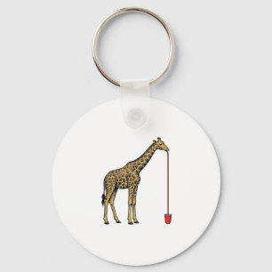 Retro Vectorontwerp van Giraffe Drankriet_1 Sleutelhanger