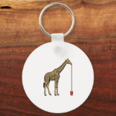 Retro Vectorontwerp van Giraffe Drankriet_1 Sleutelhanger (Voorkant)