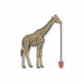 Retro Vectorontwerp van Giraffe Drankriet_1 Sticker (Voorkant)