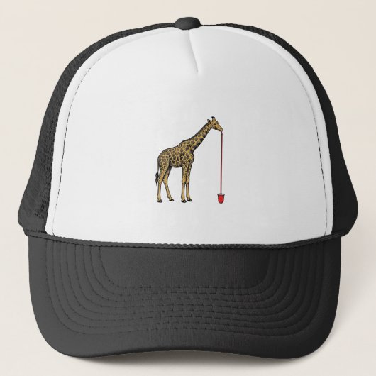 Retro Vectorontwerp van Giraffe Drankriet_1 Trucker Pet (Voorkant)