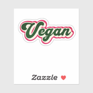 Retro Vegan Graphic Logo Sticker