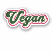 Retro  Vegan Graphic Logo Sticker (Voorkant)