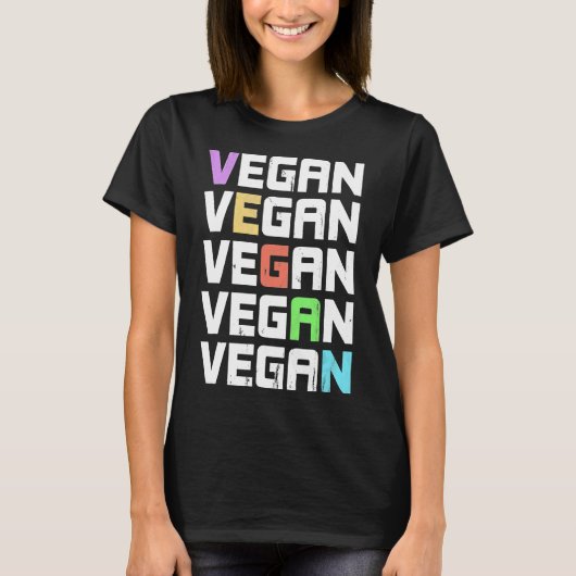 Retro Vegan Shirt Cool Vegetarisch Cadeau (Voorkant)