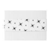 Retro Vegas Black Stars Envelope Belly Band Uitnodigingen Wikkel (Achterkant Voorbeeld)