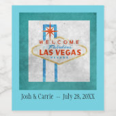 Retro Vegas Sign Grunge Style Wijn Etiket (Enkel label)