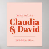 Retro Vegas Wedding Sign Poster (Voorkant)