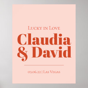 Retro Vegas Wedding Sign Poster