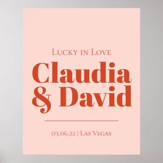 Retro Vegas Wedding Sign Poster (Voorkant)