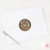 Retro Vegetable Bowl Ronde Sticker (Envelop)
