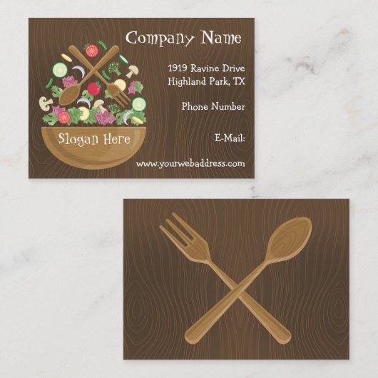 Retro Vegetable Bowl Visitekaartje (Voorkant / Achterkant)