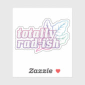 Retro Vegetable Pun: volledig Rad-ish Sticker (Vel)