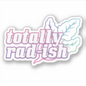 Retro Vegetable Pun: volledig Rad-ish Sticker (Voorkant)