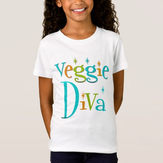 Retro Veggie Diva T-shirt (Voorkant)