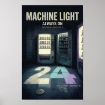 Retro Vending-machine Licht Altijd Aan 11x17 Poste