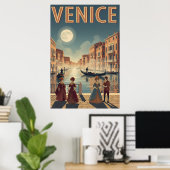 Retro Venetië Travel Poster (Thuiskantoor)