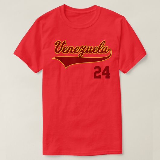 Retro Venezuela Baseball Vinotinto Beisbol 24 T-shirt (Design voorkant)