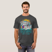 Retro Venice Beach California Sun Sand Surf Palm T-shirt (Voorkant volledig)